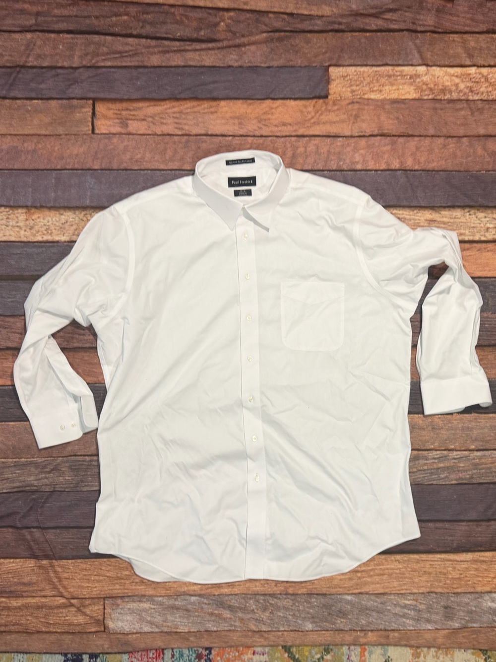 Paul Fredrick Classic Fit White Men's Dress Suit Professional Shirt